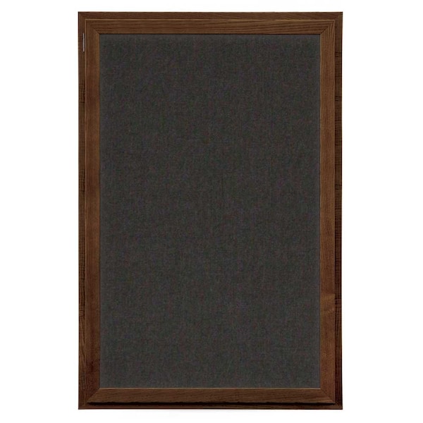 Indoor Enclosed Combo Board, 72"x36", Satin Frame/Grey & Black